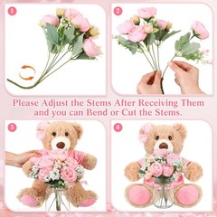 Ferrochef Pink 6 Set Baby Shower Bear Centerpieces for Tables Mason-Style Gla…