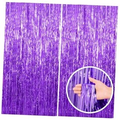 2 Pack Backdrop Tinsel Streamers Foil Fringe 39.4″w X 78.7″l (Pack of 2) Purple