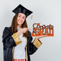 4 PCS Orange Black Class Of 2026 Graduation Wooden Party Table Centerpieces