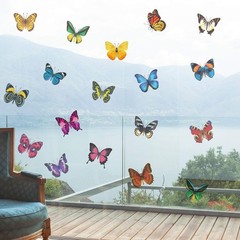 Outus 40 Pieces Butterfly Anti-Collision Window Decals Spring Multicolor