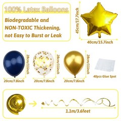 Birthday Decorations for Men Navy Blue and Gold Happy Birthday Decorations wi…