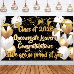 Personalised Graduation Background Banner School Leaver 2026 party decoration