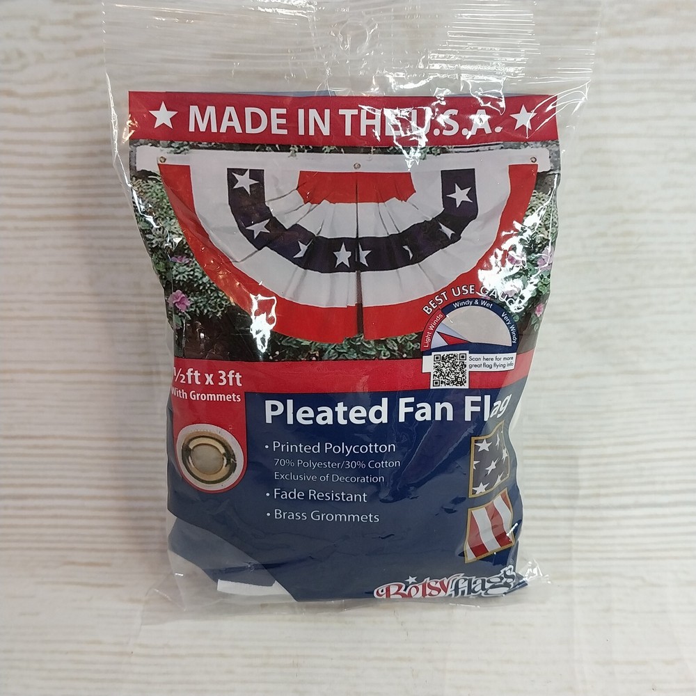 New! Pleated Fan «Bunting» Flag Party Decorations July 4th American Decor USA