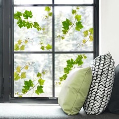 Supzone Green Vine Window Clings Spring Hanging Leaves Multicolor