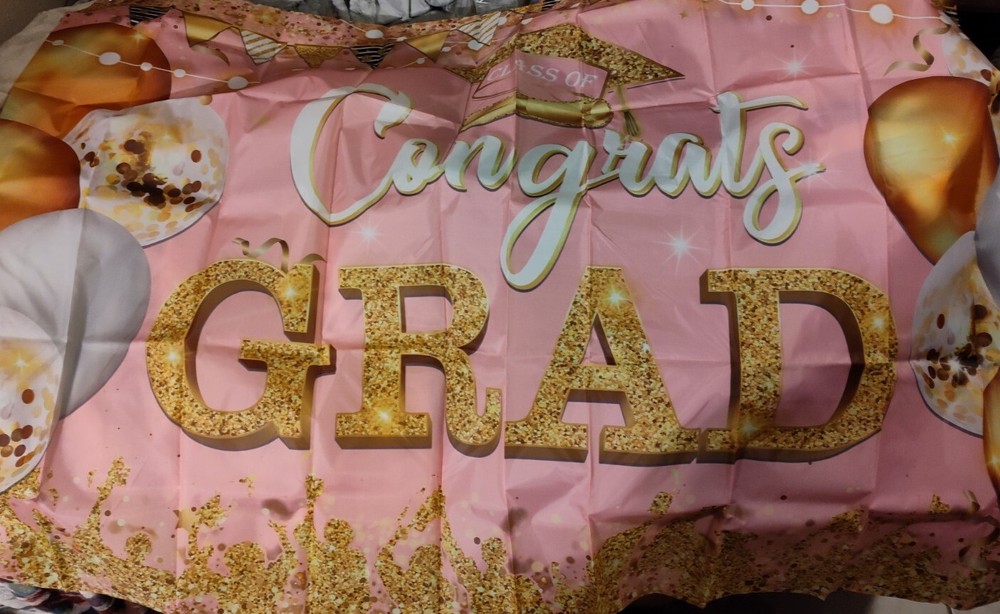 Huge Congrats Grad 5x3ft Banner Decoration
