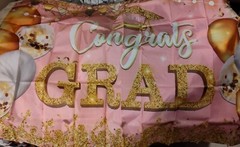 Huge Congrats Grad 5x3ft Banner Decoration