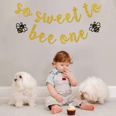 So Sweet to Bee One Banner, Bumble Bee Theme Baby Shower Party Decorations, 1…