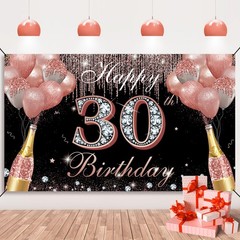 Happy 30th Birthday Decorations for Women Rose Gold, Cheers to 30 Years Birthday