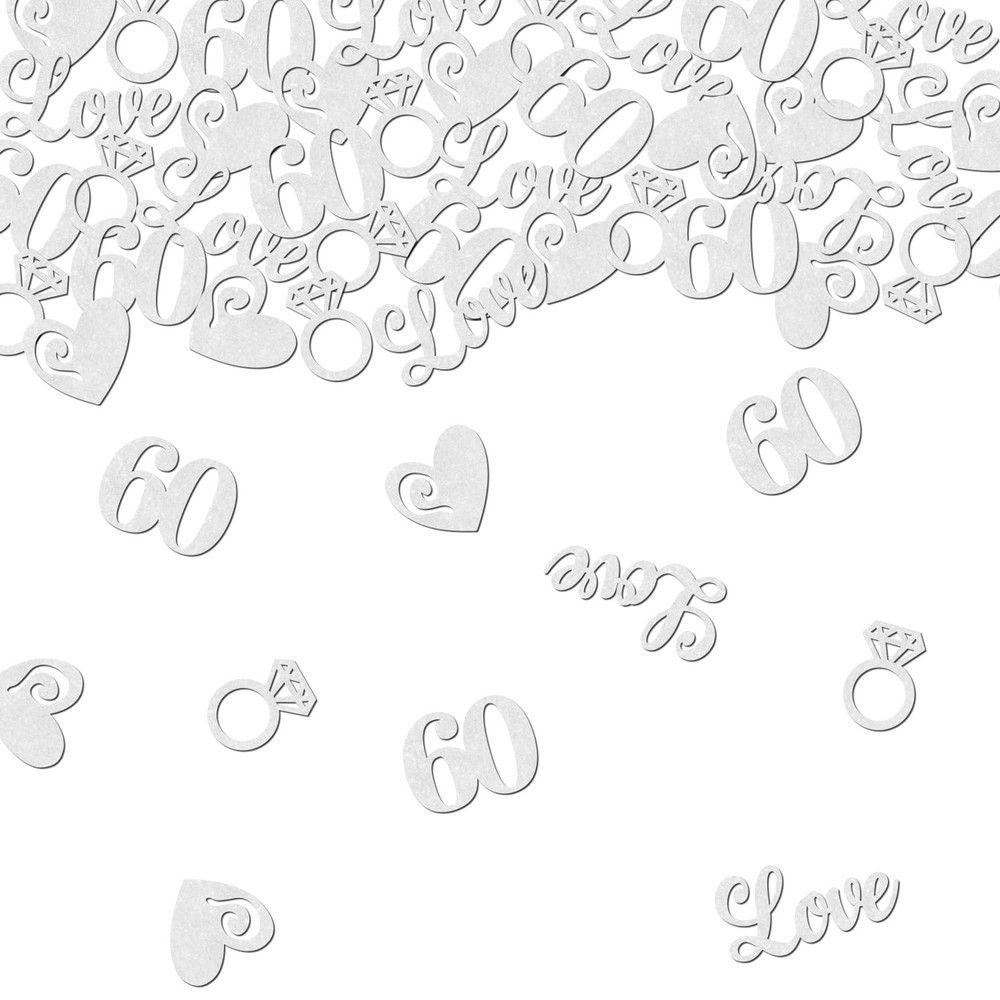 200 Pcs 60th Wedding Anniversary Confetti, Happy 60th Anniversary Confetti 60…