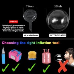 10-50PCS LED Light Up Clear BOBO Balloons 20″ String Lights Birthday Christmas