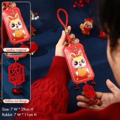 Chinese New Year of Rabbit Decor Pendant Hang Festive Ornaments Lucky Bag Home