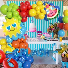 159PCS Summer Pool Beach Party Decorations Splash Tropical Balloon Garland Ar…