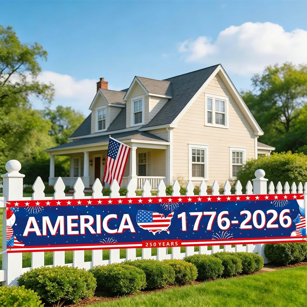 250th Anniversary Banner America 1776-2026 USA Freedom American Map 250 Years…