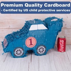 Blue Car Pinata Mexican Pinatas with Hanging Loop for Kids Birthday Party Decor