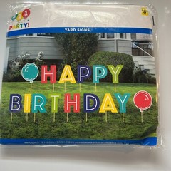 New In Original Packaging 321 PARTY «HAPPY BIRTHDAY» YARD SIGN