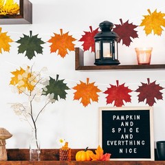 50 PCS Fall Autumn Maple Leaves Solid Cardboard Cutouts 100 Glue Points Decor