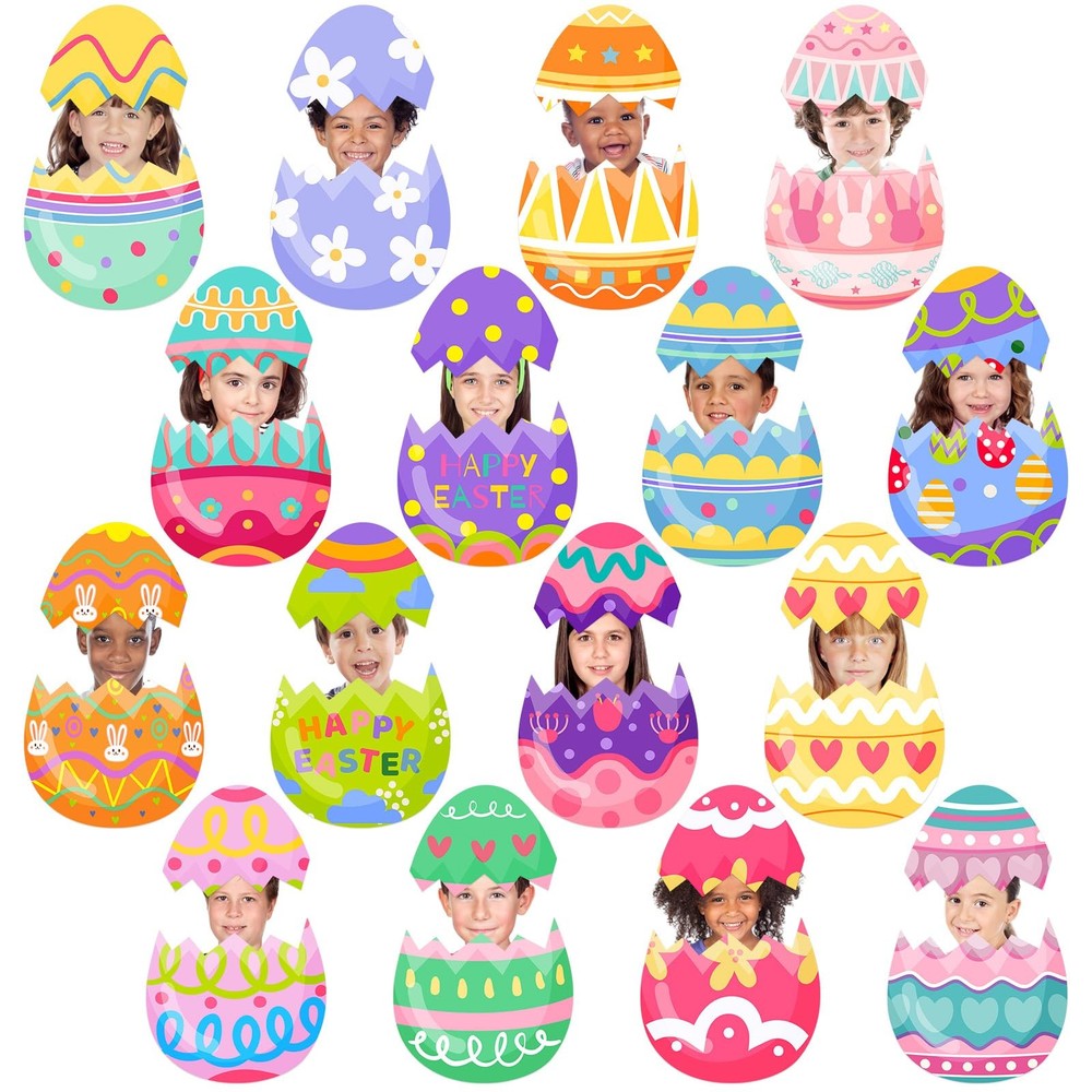 48 PCS Easter Egg Cutouts Spring Theme Paper Shape Bulletin Board Decor