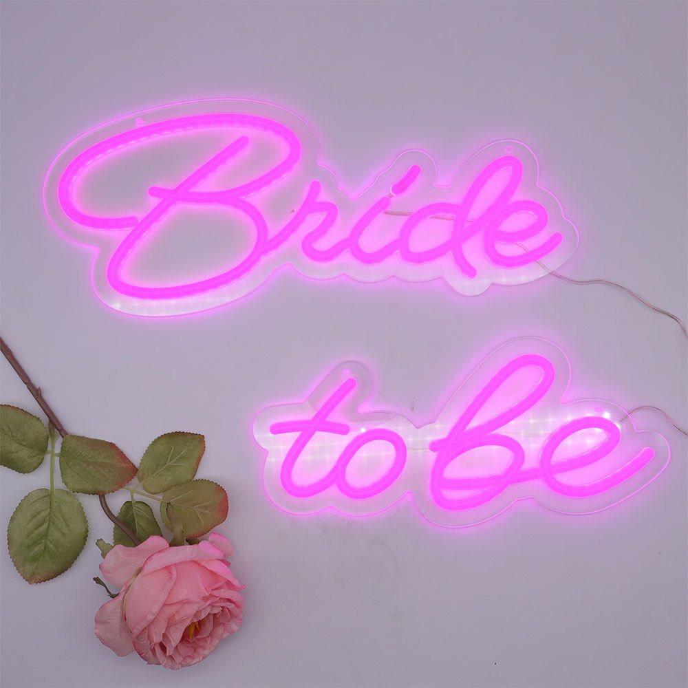 US-LED Neon Sign Bride to be Integrative Sign 6.53X15.63+5.39X11.97 in