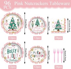 Holly Jolly Nutcracker Christmas Disposable Tableware (Plates, Napkins, Forks)