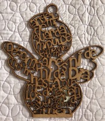Handcrafted «Angel de la Guarda» Wood Angel Prayer Wall Hanging Gift To Child XL