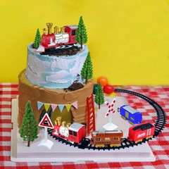 21PCS Train Cake Decorations & Toppers – Birthday Party Supplies, Mini Train Toy
