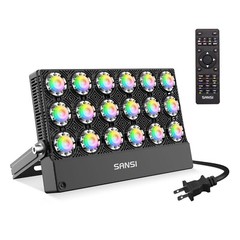 SANSI 100W RGB LED Flood Light 600W Equivalent Outdoor Xmas Tree Decorate Light