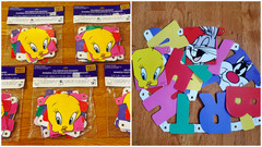 Vintage LOONEY TUNES BUGS BUNNY Happy Birthday Banners Lot of 5 1996 Party
