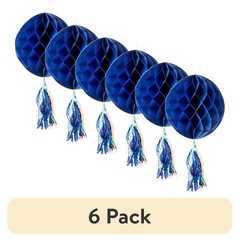 Dark Blue Honeycomb Hanging Decoration Party Decor Easy Assembly Tassel New