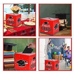 Graduation Decorations 2026 Grad Card Box for Gift Graduation Party Favors Red