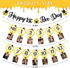 Elegant 3PC Bumble Bee First Birthday Decoration – Lightweight & Vibrant