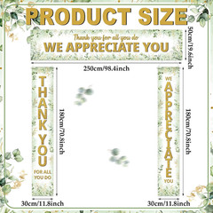 3 Pcs Eucalyptus Appreciation Banner We Appreciate Thank You for All You Do Back