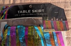 🎉 Mylar Fringe Party Table Skirt – 72 Feet x 29 Inches 🌴