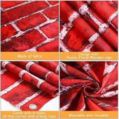 Red Brick Wall Backdrop Banner Photo Booth Decoration Party Supplies 185x110cm