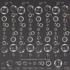 Transparent Bubble Garlands Mermaid Party Decoration Colored 26.4 feet, White