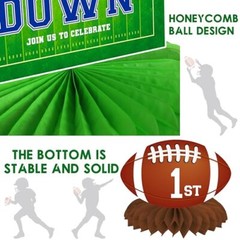 Football First Year Down Honeycomb Centerpieces 12Pcs Football 1st Table Cent…