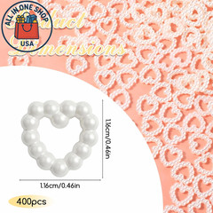 White Pearl Heart Table Scatter for Weddings and Crafts 400 Pcs