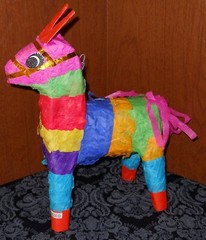 Small Rainbow Donkey or Horse Piñata Mexico for Doll or Happy Birthday Party