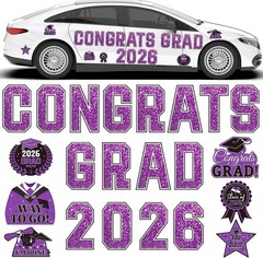Graduation Car Decorations Magnets, 22pcs Class of 2026 Grad Decor Car Magnet…