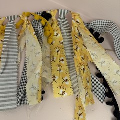 Queen Bee Banner w/ Cloth Streamers Party Decor Queen Birthday 85″