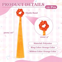 Rainbow Dance Ribbons, Wrist Streamers 20″ & 12 Pcs & Orange