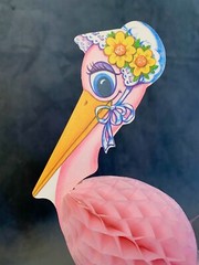 STORKS! The Cutest! 1976 Paper/Cardboard Baby Shower Decorations. 9 in Tall