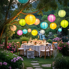 20PCS Colorful Paper Lanterns with Lights, Hanging Chinese Paper Lanterns for Pa