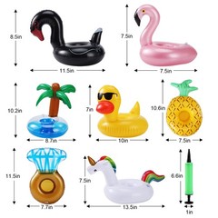 Inflatable Drink Holder 16 Pack,Pool Drink Holder Floats for Parties,Floating…