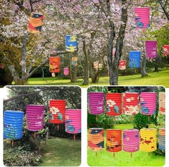 12pcs Colorful Paper Lanterns: Chinese New Year & Wedding Party Lanterns (Pin…