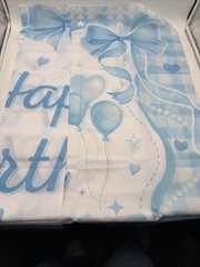 Mocsicka Blue Bow Birthday Decorations Bow Birthday Backdrop