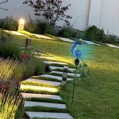 Solar Powered Peacock Garden Stake Light Metal Waterproof Lawn Lighting