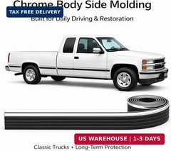 Chrome Body Side Molding Replacement Automotive Trim Kit : 2.5″ Tape-On Molding