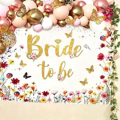 Bride To Be Backdrop Wildflower Bridal Shower Spring Floral Wedding Decor