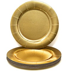 Gift Boutique 24 Disposable Gold Round Charger Plates 13 Dinner Table Serving…