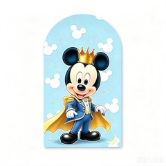 Mickey Mouse Prince Crown Arch Backdrop Cover Birthday Party Background Prop